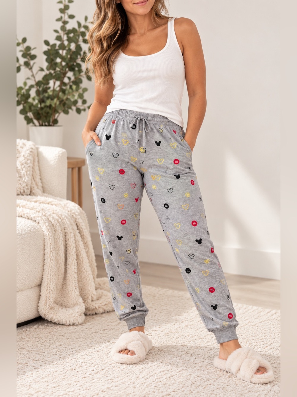 M&M’s x Disney Mickey French Terry Lounge Jogger Pants Grey Size L